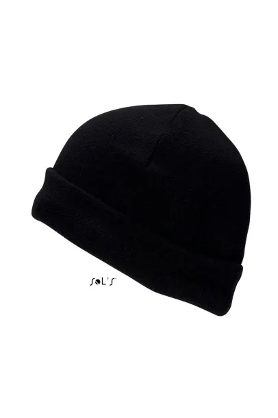 SOL'S SERPICO 55 UNISEX FLEECE HAT - SOL'S Black