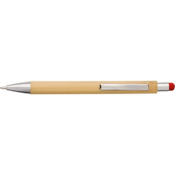  Bamboo ball pen, touch pen Crvena