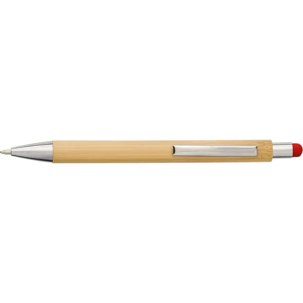  Bamboo ball pen, touch pen Crvena