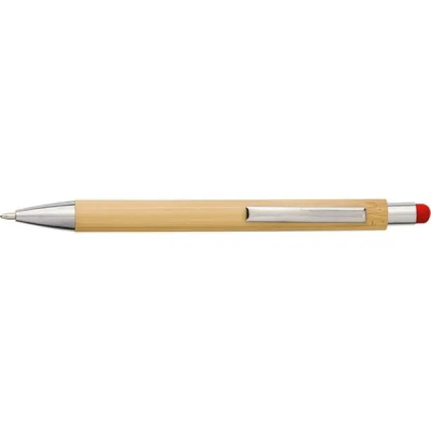  Bamboo ball pen, touch pen Crvena