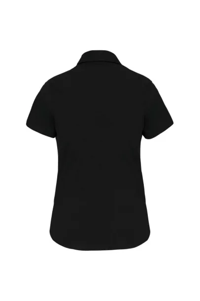  LADIES' SHORT-SLEEVED COTTON/ELASTANE SHIRT - Kariban Black