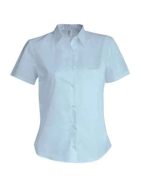  LADIES' SHORT-SLEEVED COTTON/ELASTANE SHIRT - Kariban Light Blue