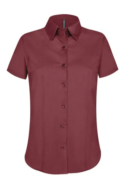  LADIES' SHORT-SLEEVED COTTON/ELASTANE SHIRT - Kariban Wine