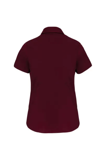  LADIES' SHORT-SLEEVED COTTON/ELASTANE SHIRT - Kariban Wine