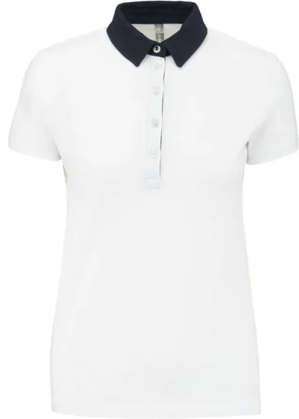  LADIES' TWO-TONE JERSEY POLO SHIRT - Kariban White Navy