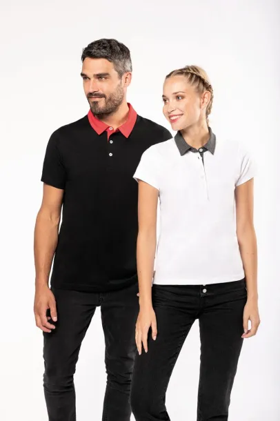  LADIES' TWO-TONE JERSEY POLO SHIRT - Kariban Dark Grey Heather Black