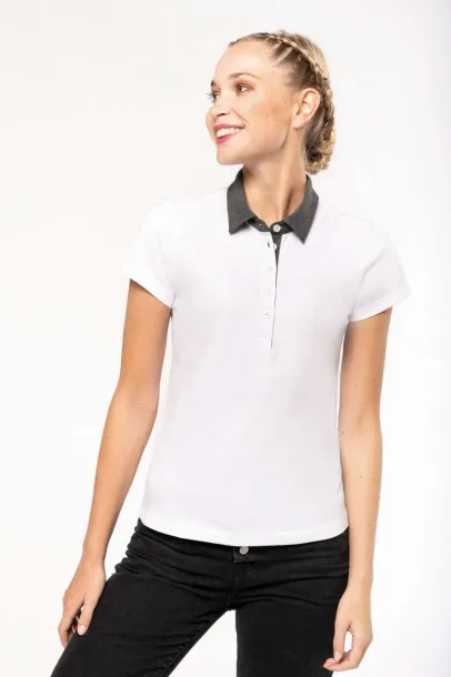  LADIES' TWO-TONE JERSEY POLO SHIRT - Kariban Dark Grey Heather Black