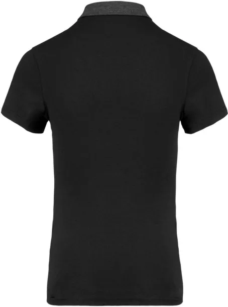 Ženska dvobojna polo majica, 180 g/m2 - Kariban Crna Dark Grey Heather
