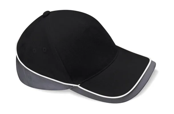  Teamwear Competition Cap - Beechfield Black Graphite Grey