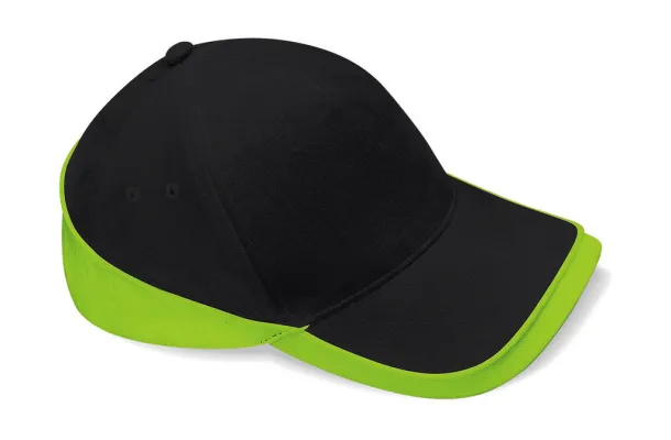  Teamwear Competition Cap - Beechfield Black Lime Green