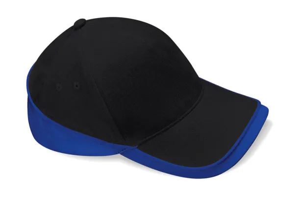  Teamwear Competition Cap - Beechfield Black Svijetlo kraljevski plava