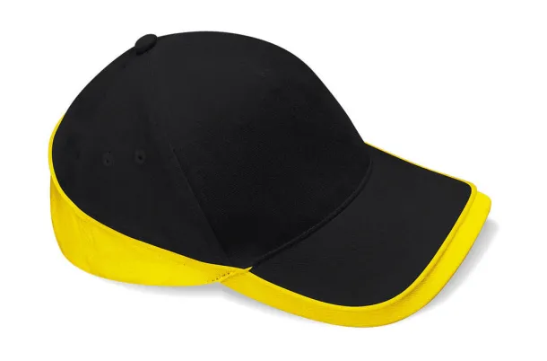  Teamwear Competition Cap - Beechfield Black Yellow