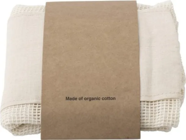  Organic cotton bag for fruits and vegetables, 3 pcs neutral