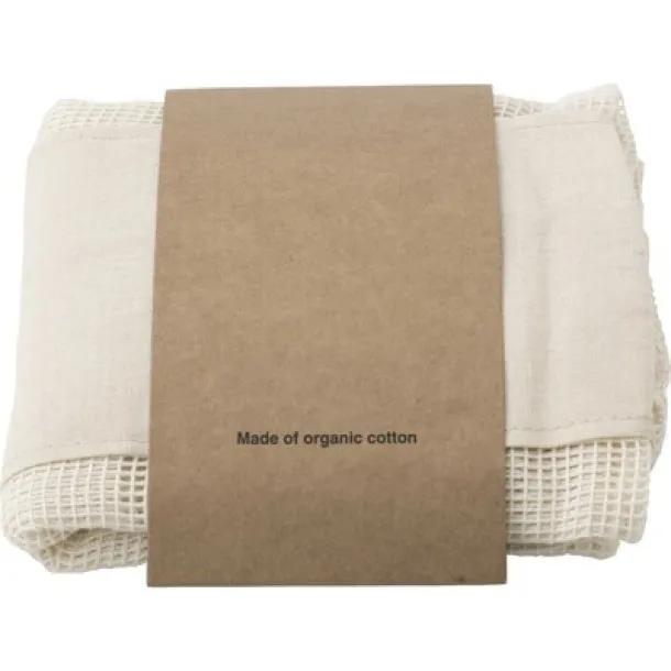  Organic cotton bag for fruits and vegetables, 3 pcs neutral