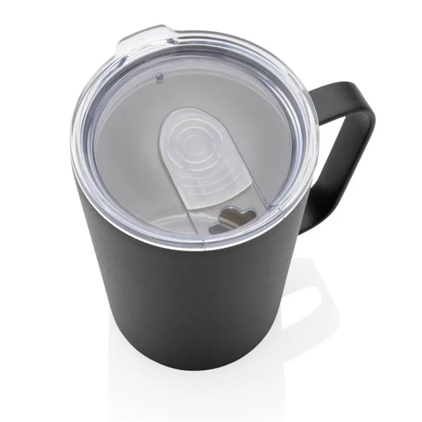  RCS Recycled stainless steel modern vacuum mug with lid, 420 ml - XD Collection Black 