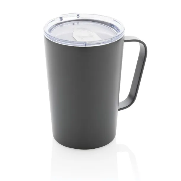  RCS Recycled stainless steel modern vacuum mug with lid - XD Collection Anthracite 