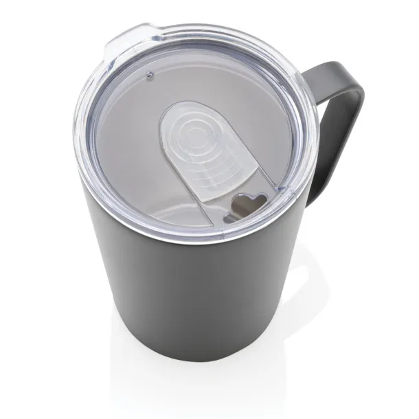  RCS Recycled stainless steel modern vacuum mug with lid, 420 ml - XD Collection Anthracite 