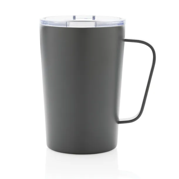  RCS Recycled stainless steel modern vacuum mug with lid, 420 ml - XD Collection Anthracite 