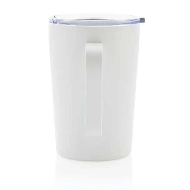  RCS Recycled stainless steel modern vacuum mug with lid, 420 ml - XD Collection White 