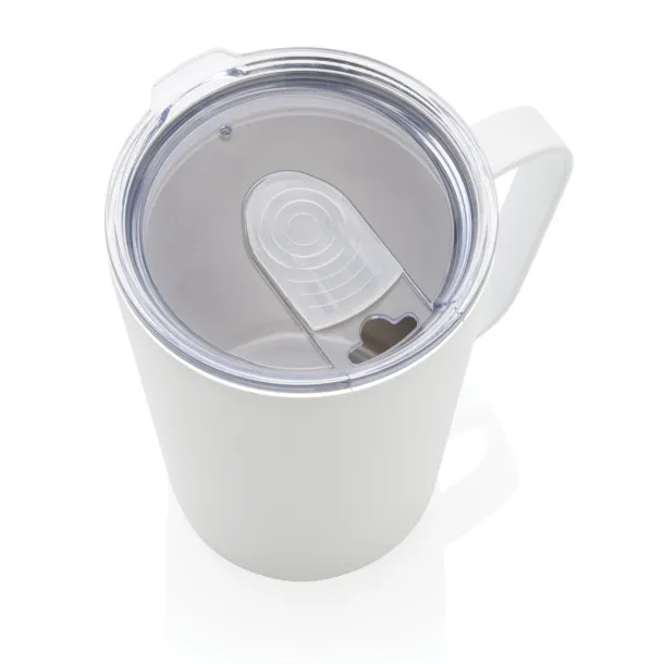  RCS Recycled stainless steel modern vacuum mug with lid - XD Collection White 