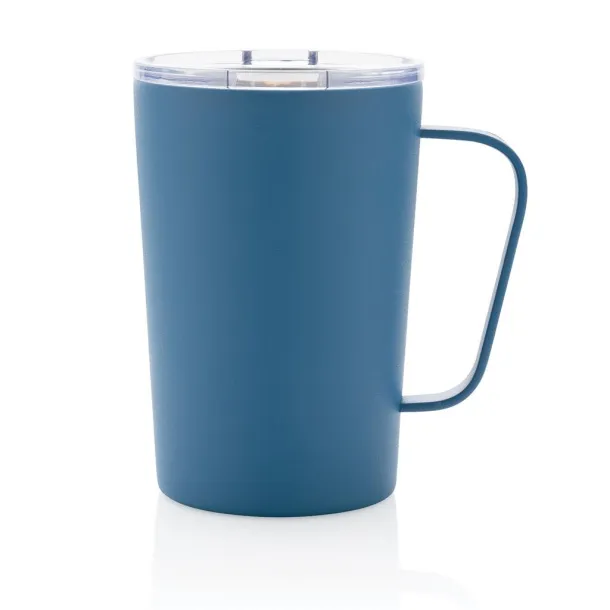  RCS Recycled stainless steel modern vacuum mug with lid, 420 ml - XD Collection blue 