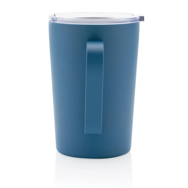  RCS Recycled stainless steel modern vacuum mug with lid, 420 ml - XD Collection blue 