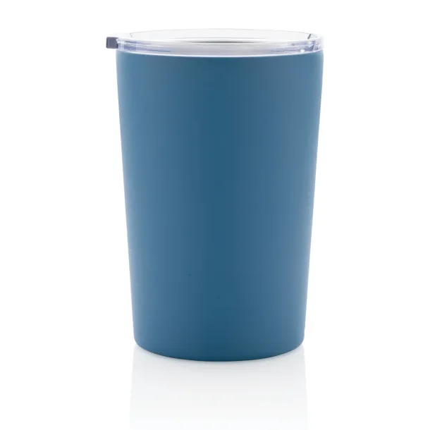  RCS Recycled stainless steel modern vacuum mug with lid, 420 ml - XD Collection blue 