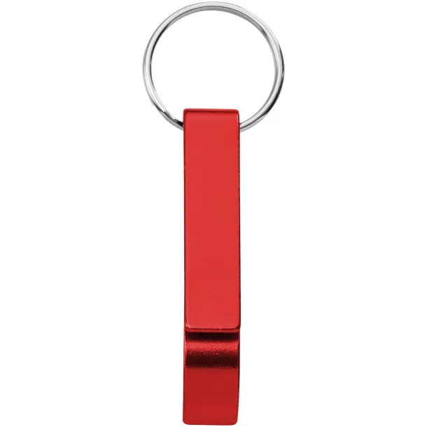 Tao RCS recycled aluminium bottle and can opener with keychain Red