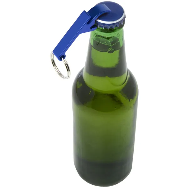 Tao RCS recycled aluminium bottle and can opener with keychain Royal blue