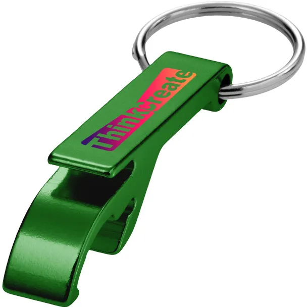 Tao RCS recycled aluminium bottle and can opener with keychain Green