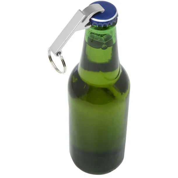 Tao RCS recycled aluminium bottle and can opener with keychain Silver