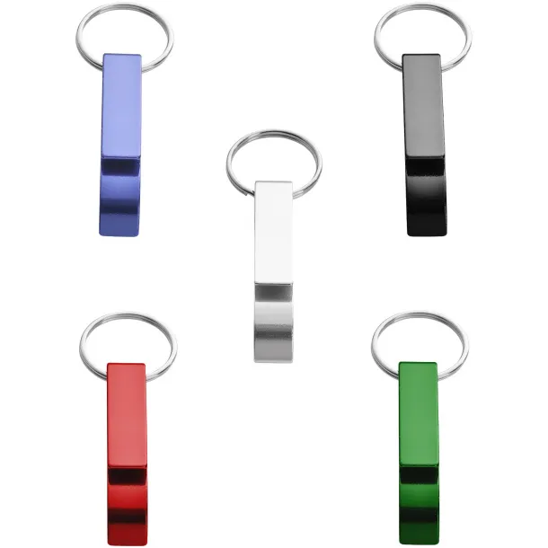 Tao RCS recycled aluminium bottle and can opener with keychain Crna