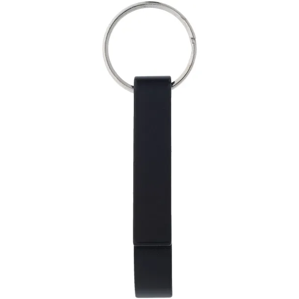 Tao RCS recycled aluminium bottle and can opener with keychain Solid black