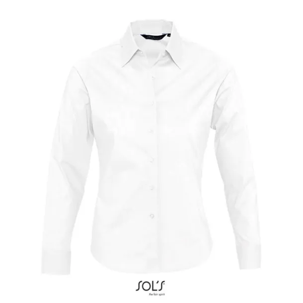 SOL'S EDEN LONG SLEEVE STRETCH WOMEN'S SHIRT - SOL'S White