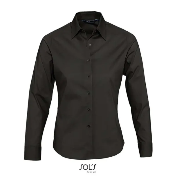 SOL'S EDEN LONG SLEEVE STRETCH WOMEN'S SHIRT - SOL'S Black