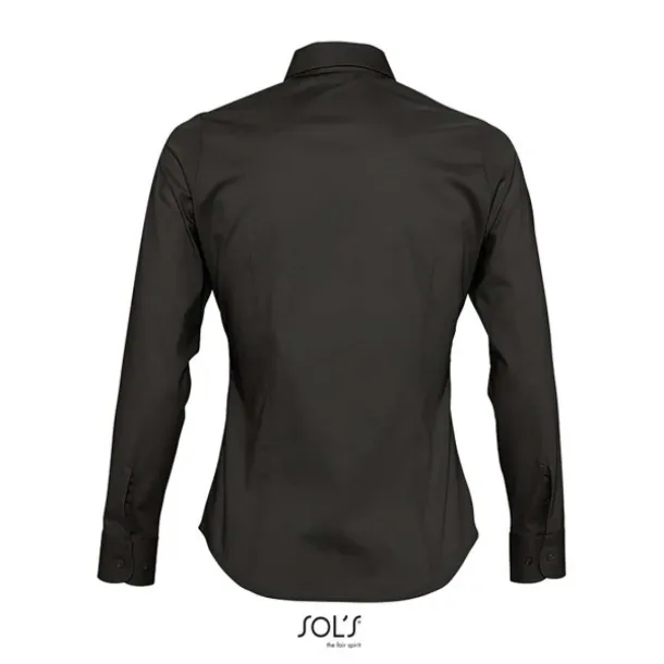 SOL'S EDEN LONG SLEEVE STRETCH WOMEN'S SHIRT - SOL'S Black