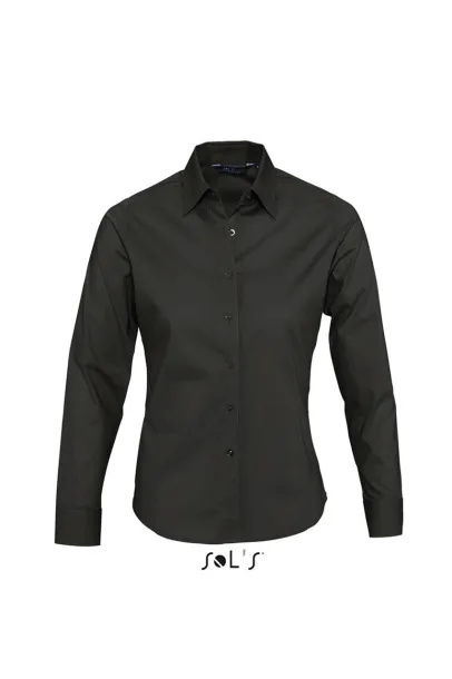 SOL'S EDEN LONG SLEEVE STRETCH WOMEN'S SHIRT - SOL'S Black