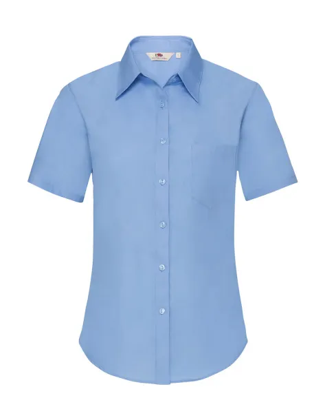  Ladies Poplin Shirt - Fruit of the Loom Mid Blue