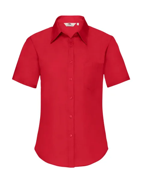  Ladies Poplin Shirt - Fruit of the Loom Crvena