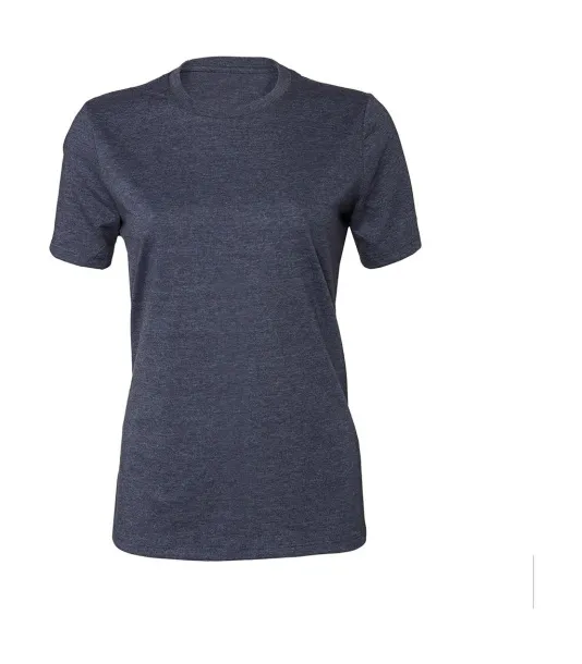  Women's Relaxed CVC Jersey Short Sleeve Tee - Bella+Canvas Heather Navy