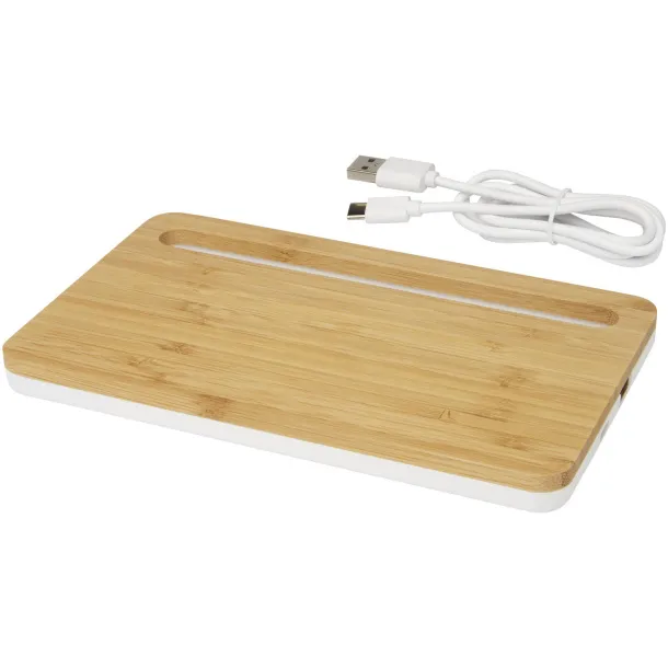 Medake 10W bamboo desktop wireless charger - Avenue Beige