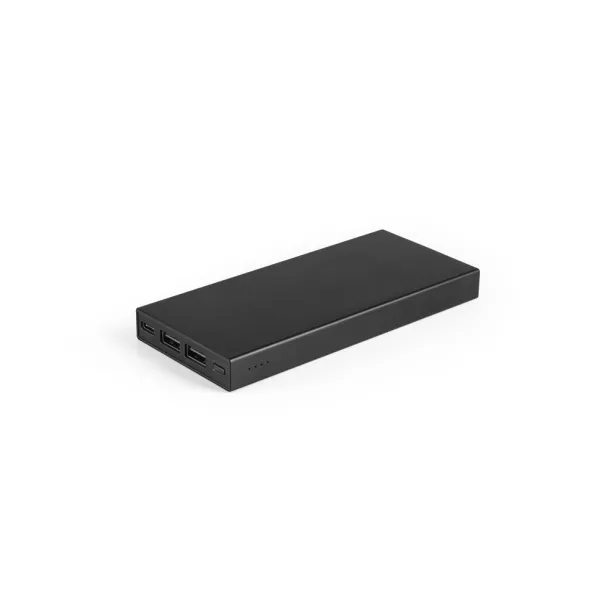DOROTHY 10 Prijenosna baterija izrađena od 100% recikliranog aluminija, 10 000 mAh Crna