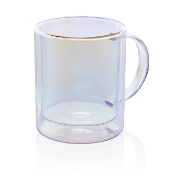  Deluxe double wall electroplated glass mug - XD Collection Transparent 