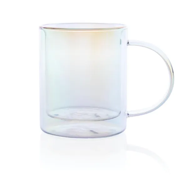  Deluxe double wall electroplated glass mug - XD Collection Transparent 