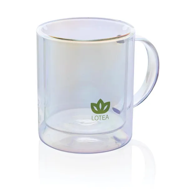  Deluxe double wall electroplated glass mug - XD Collection Transparent 