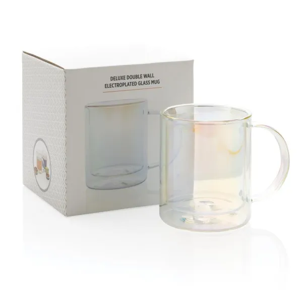  Deluxe double wall electroplated glass mug - XD Collection Transparent 