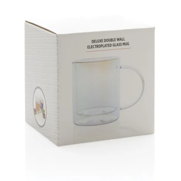  Deluxe double wall electroplated glass mug - XD Collection Transparent 