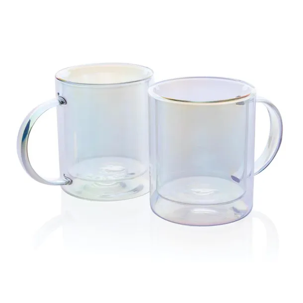  Deluxe double wall electroplated glass mug - XD Collection Transparent 