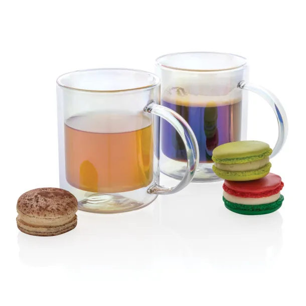  Deluxe double wall electroplated glass mug - XD Collection Transparent 