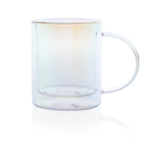  Deluxe double wall electroplated glass mug - XD Collection Transparent 